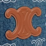 MINI BUCKET CUIR TRIOMPHE IN DENIM WITH TRIOMPHE ALL-OVER EMBROIDERY AND CALFSKIN - Image 4